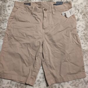 Izod Men's Flat Front Khaki Shorts
